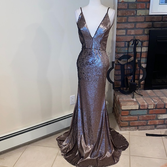 Gorgeous Sequined Gown in great condition. Love the sparkles - Picture 1 of 16